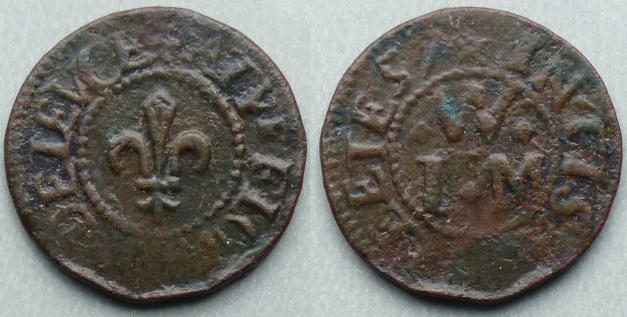 (Old) Fish Street, I W (M) AT YE FLOWER DE LEVCE 1657 farthing